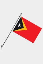 Timor-Leste Wall-Mounted Telescopic Flagpole Set — Polyester