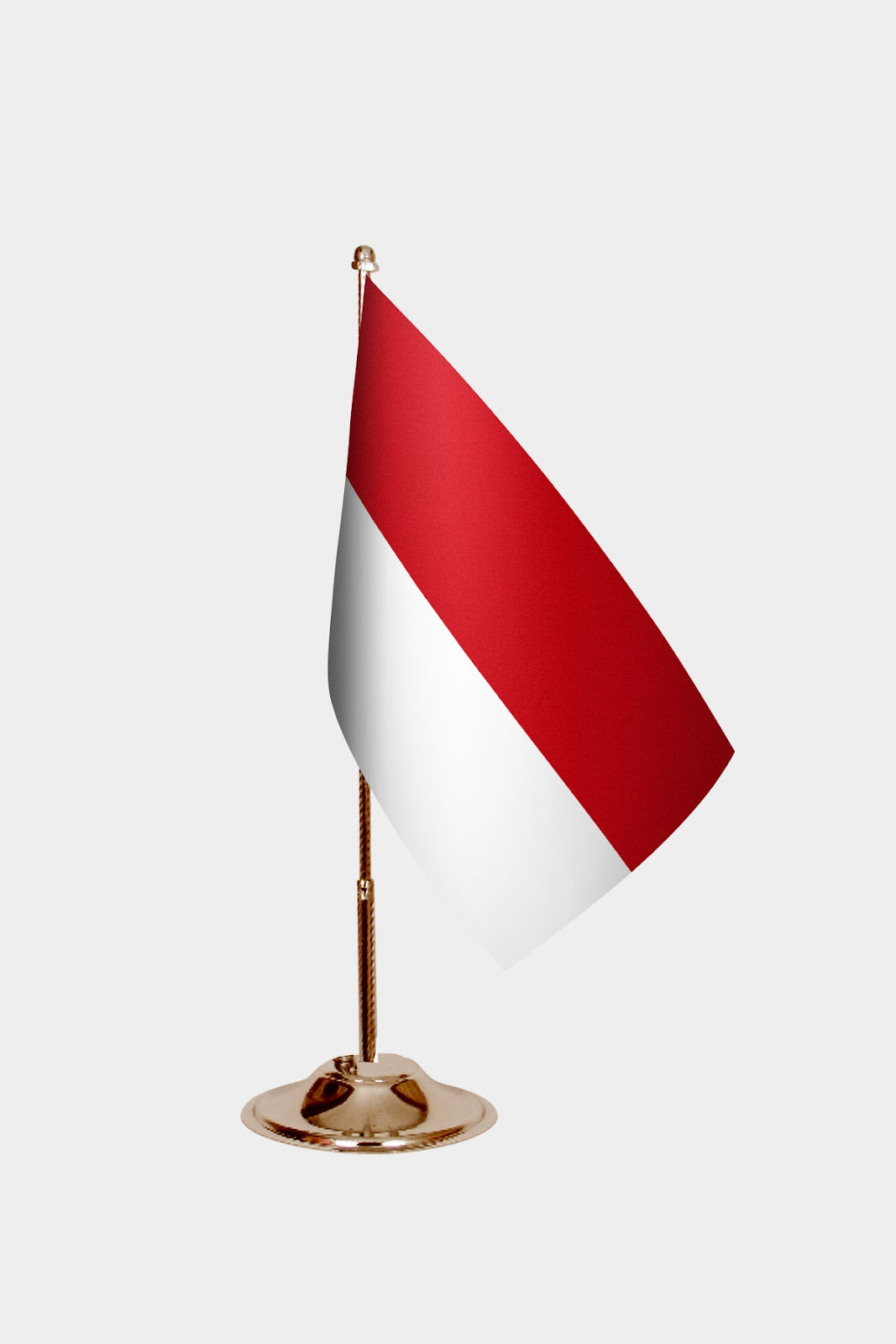 Indonesia Gold Desk Flag - Premium Metal Stand