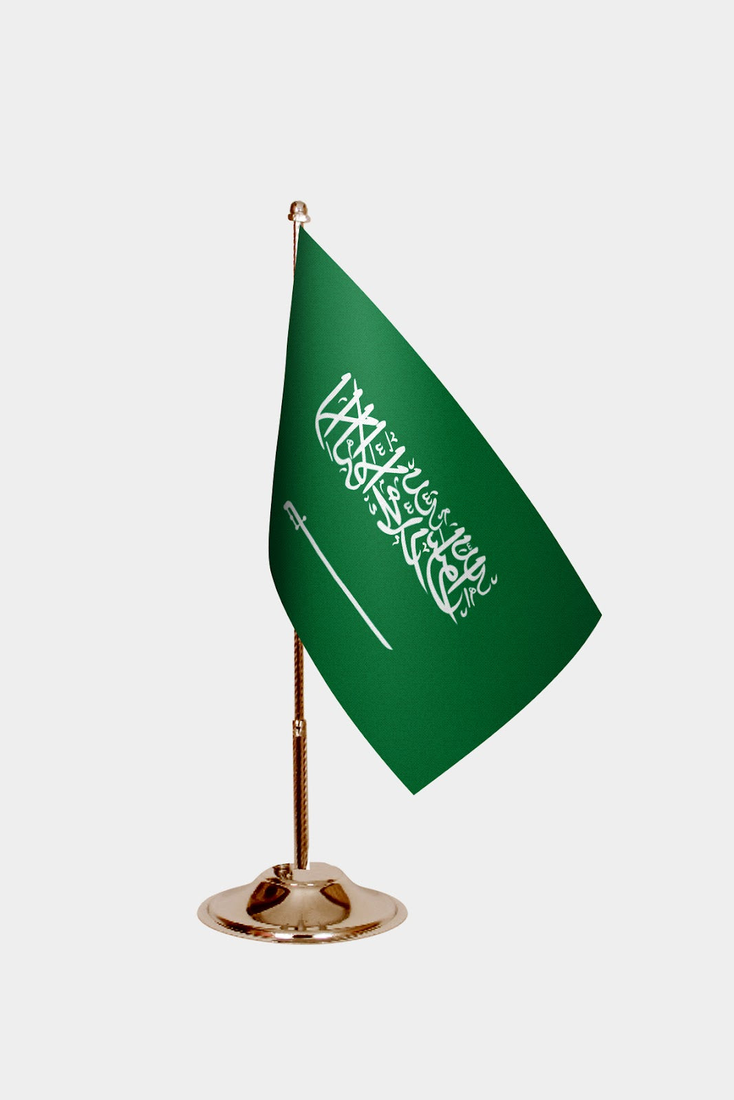 Saudi Arabia Gold Desk Flag - Premium Metal Stand