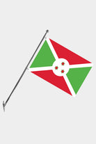 Burundi Wall-Mounted Telescopic Flagpole Set — Polyester