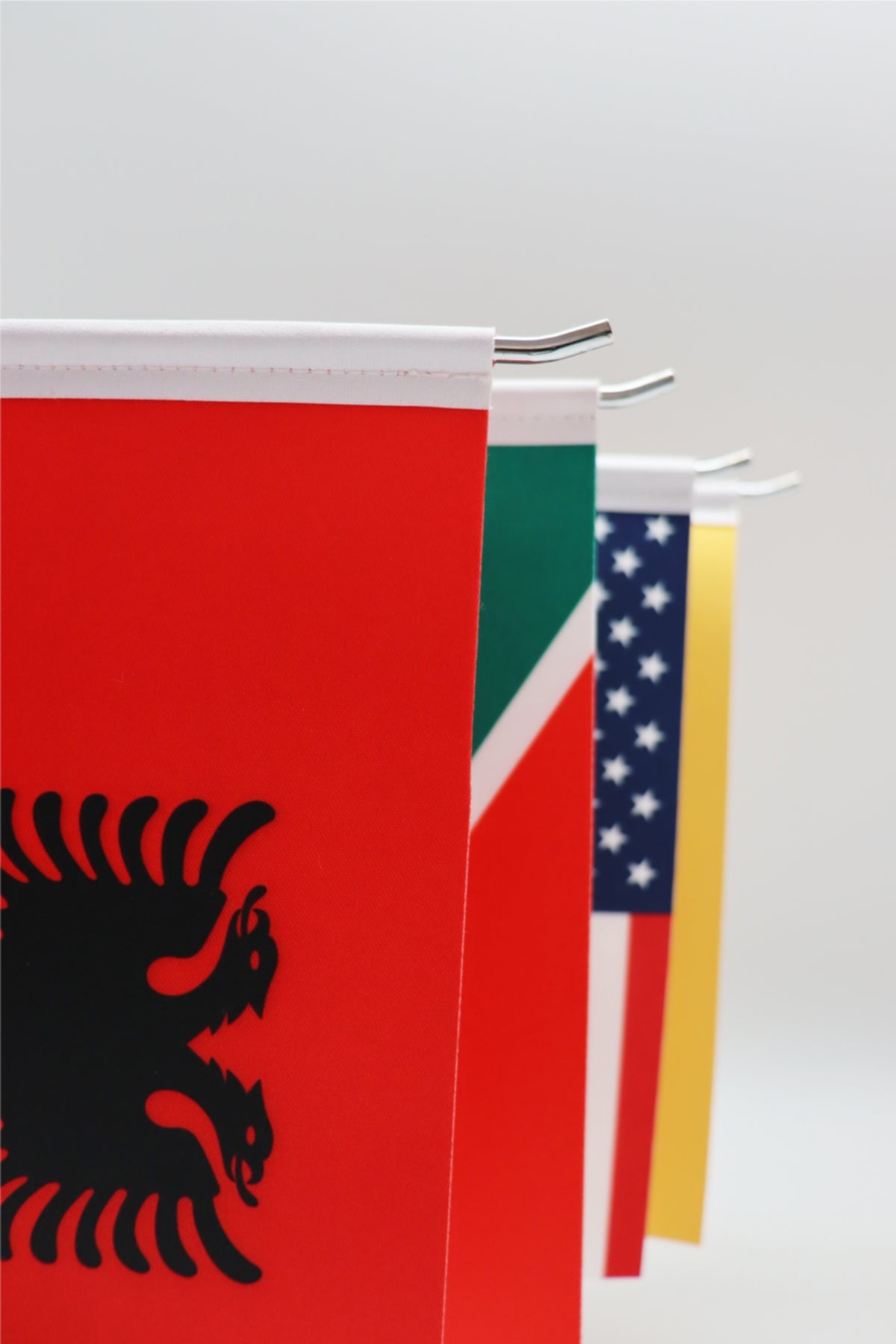 L-Shaped Alaska State Desk Flag - Premium Double-Layer Satin with Chrome Stand | Professional Quality State Desk Flag