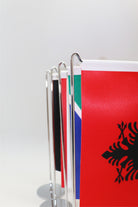 L-Shaped New Hampshire State Desk Flag - Premium Double-Layer Satin with Chrome Stand | Professional Quality State Desk Flag