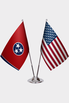 Tennessee & U.S. Desk Flag Set — Double Satin