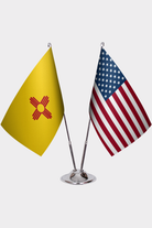 New Mexico & U.S. Desk Flag Set — Double Satin