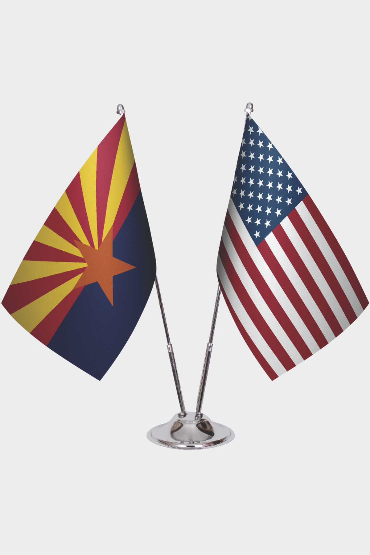 Arizona & U.S. Desk Flag Set — Double Satin