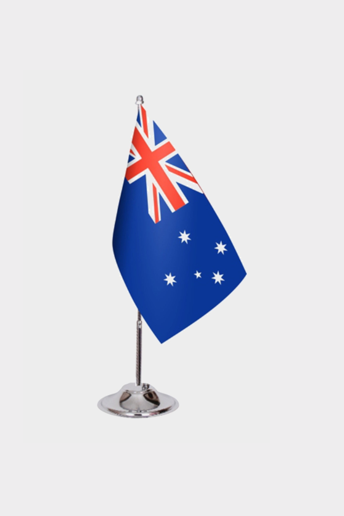 Australia Desk Flag - Premium Double-Layer Satin with Chrome L-Shaped Stand | Professional Quality Country Desk Flag for Government Offices and Institutions