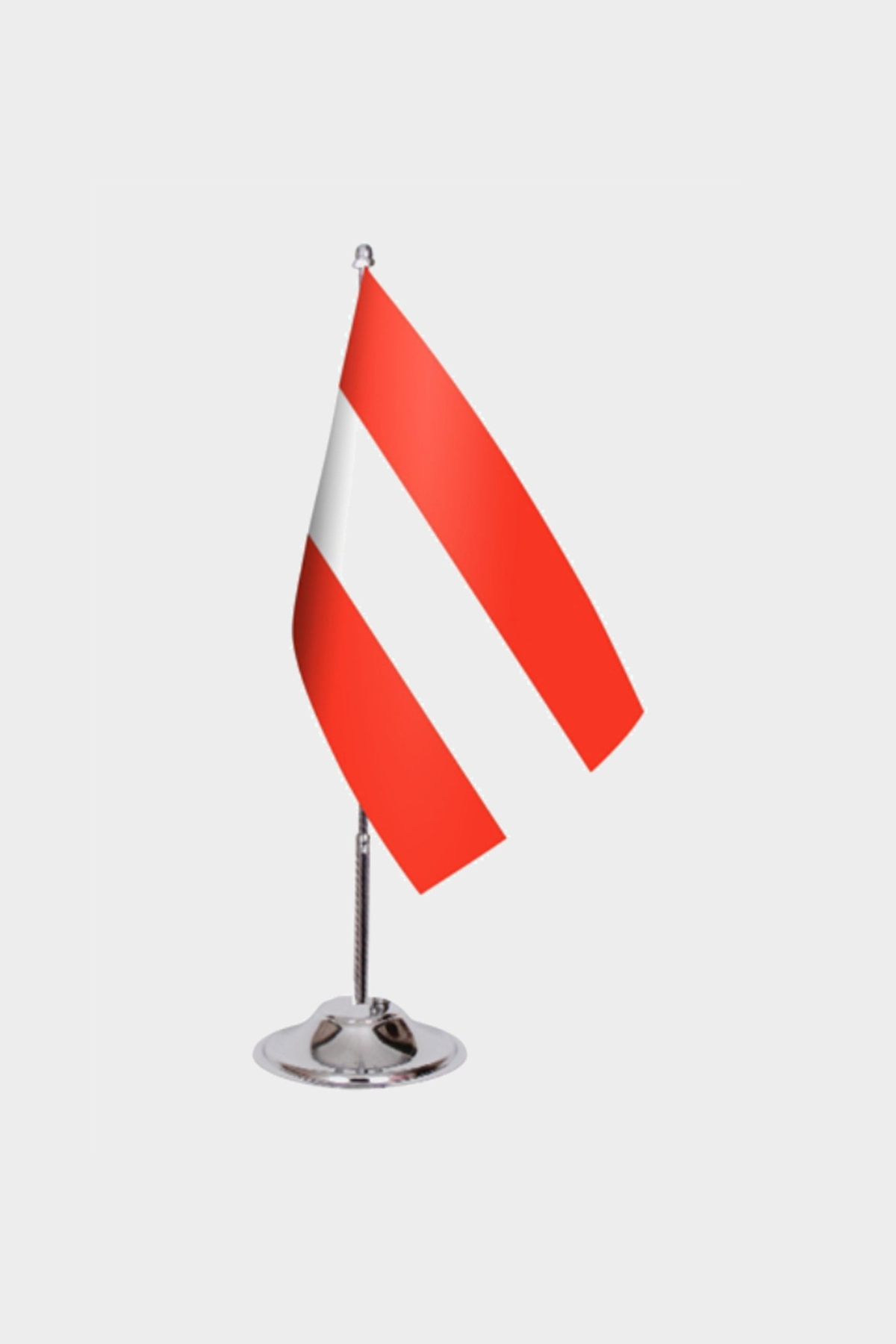 Austria Desk Flag - Premium Double-Layer Satin with Chrome L-Shaped Stand | Professional Quality Country Desk Flag for Government Offices and Institutions