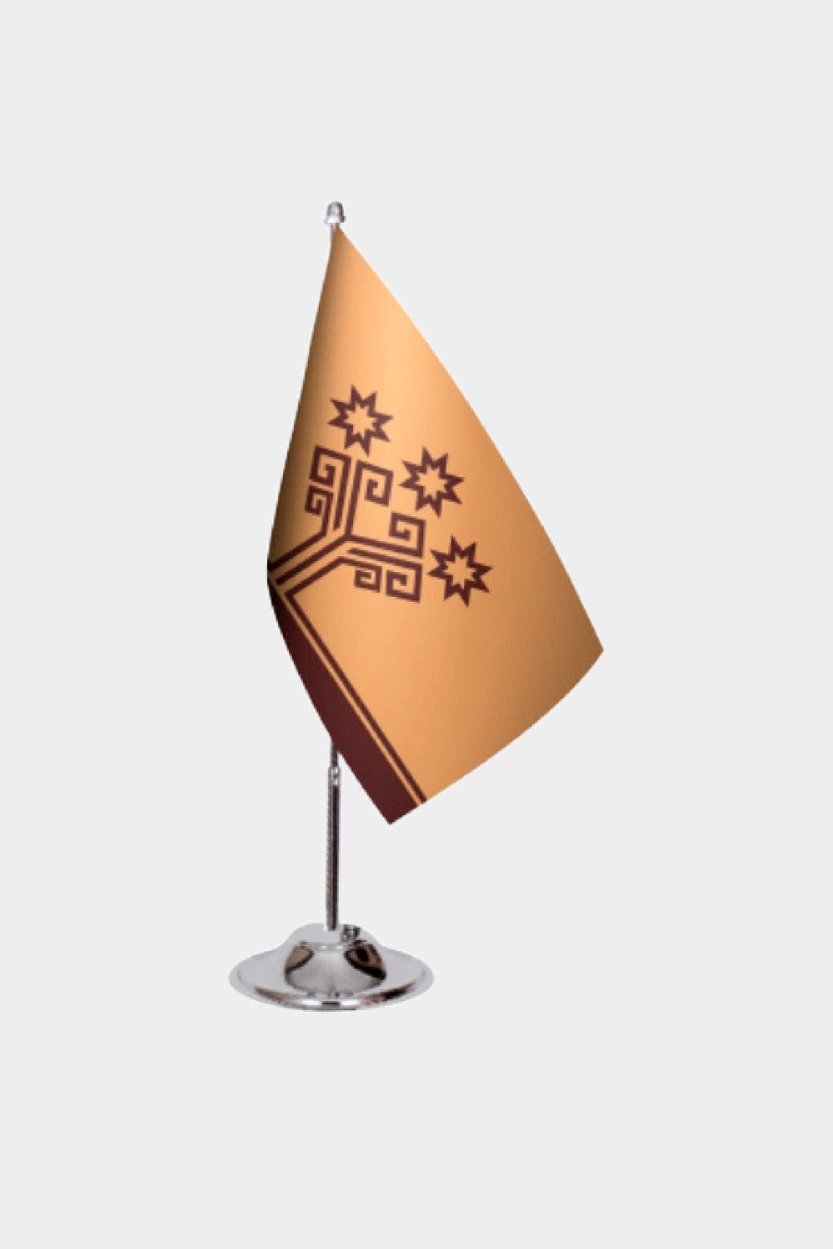Chuvasia Desk Flag - Premium Double-Layer Satin with Chrome L-Shaped Stand | Professional Quality Country Desk Flag for Government Offices and Institutions