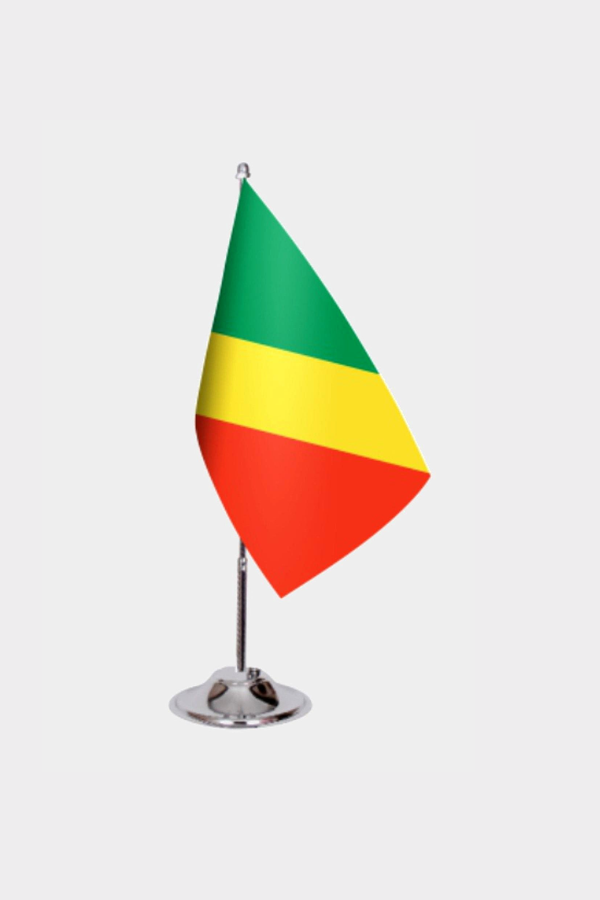 Congo Desk Flag - Premium Double-Layer Satin with Chrome L-Shaped Stand | Professional Quality Country Desk Flag for Government Offices and Institutions