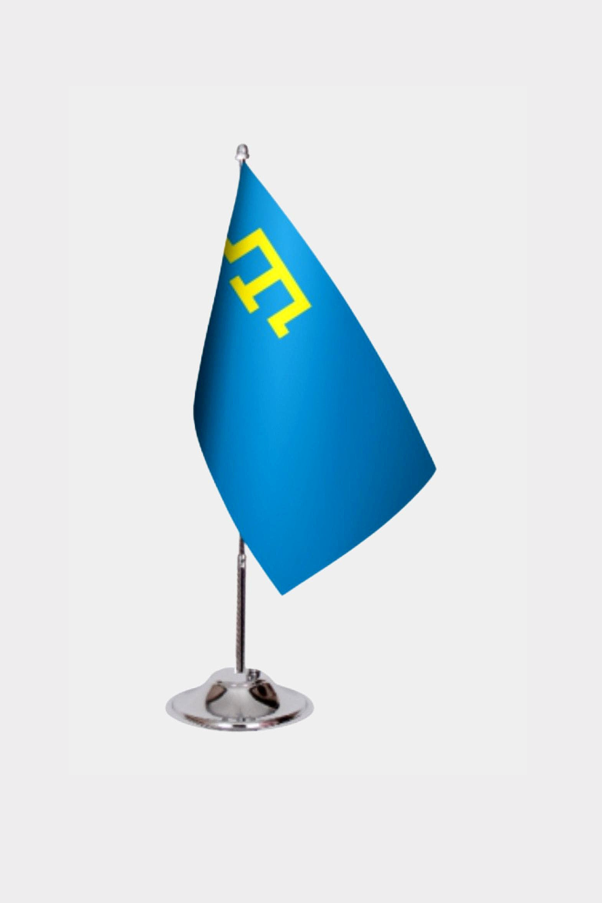 Crimea Desk Flag - Premium Double-Layer Satin with Chrome L-Shaped Stand | Professional Quality Country Desk Flag for Government Offices and Institutions