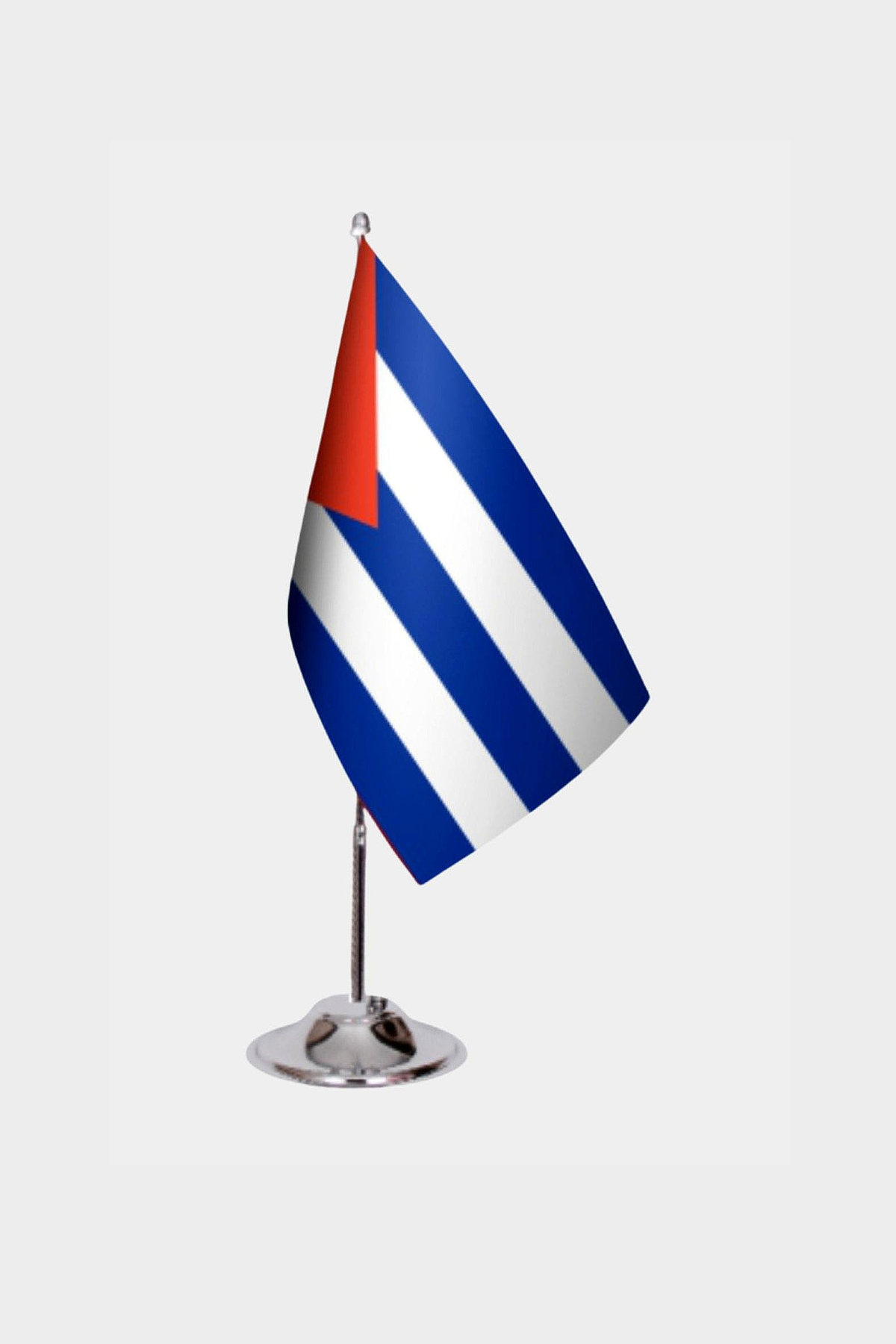 Cuba Desk Flag - Premium Double-Layer Satin with Chrome L-Shaped Stand | Professional Quality Country Desk Flag for Government Offices and Institutions