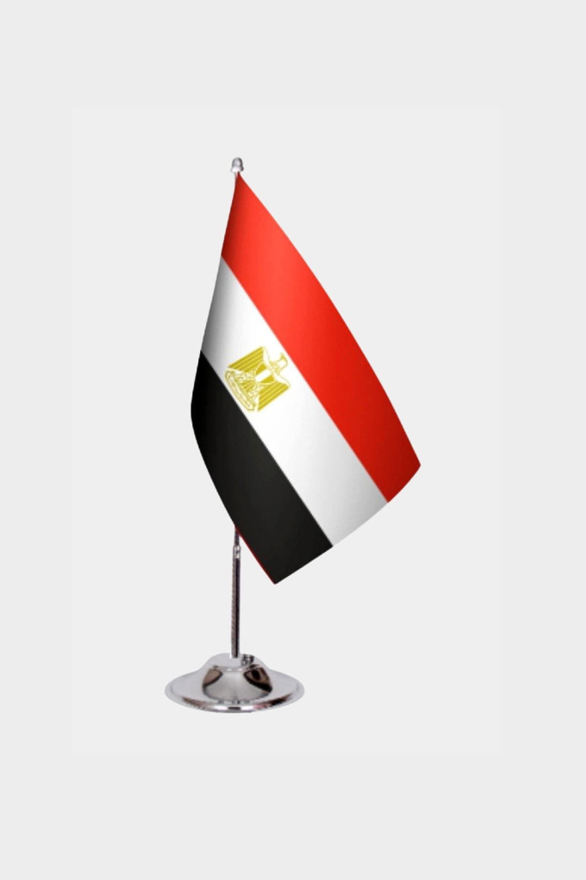 Egypt Desk Flag - Premium Double-Layer Satin with Chrome L-Shaped Stand | Professional Quality Country Desk Flag for Government Offices and Institutions