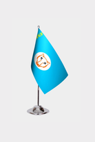 Gagauz Desk Flag - Premium Double-Layer Satin with Chrome L-Shaped Stand | Professional Quality Country Desk Flag for Government Offices and Institutions
