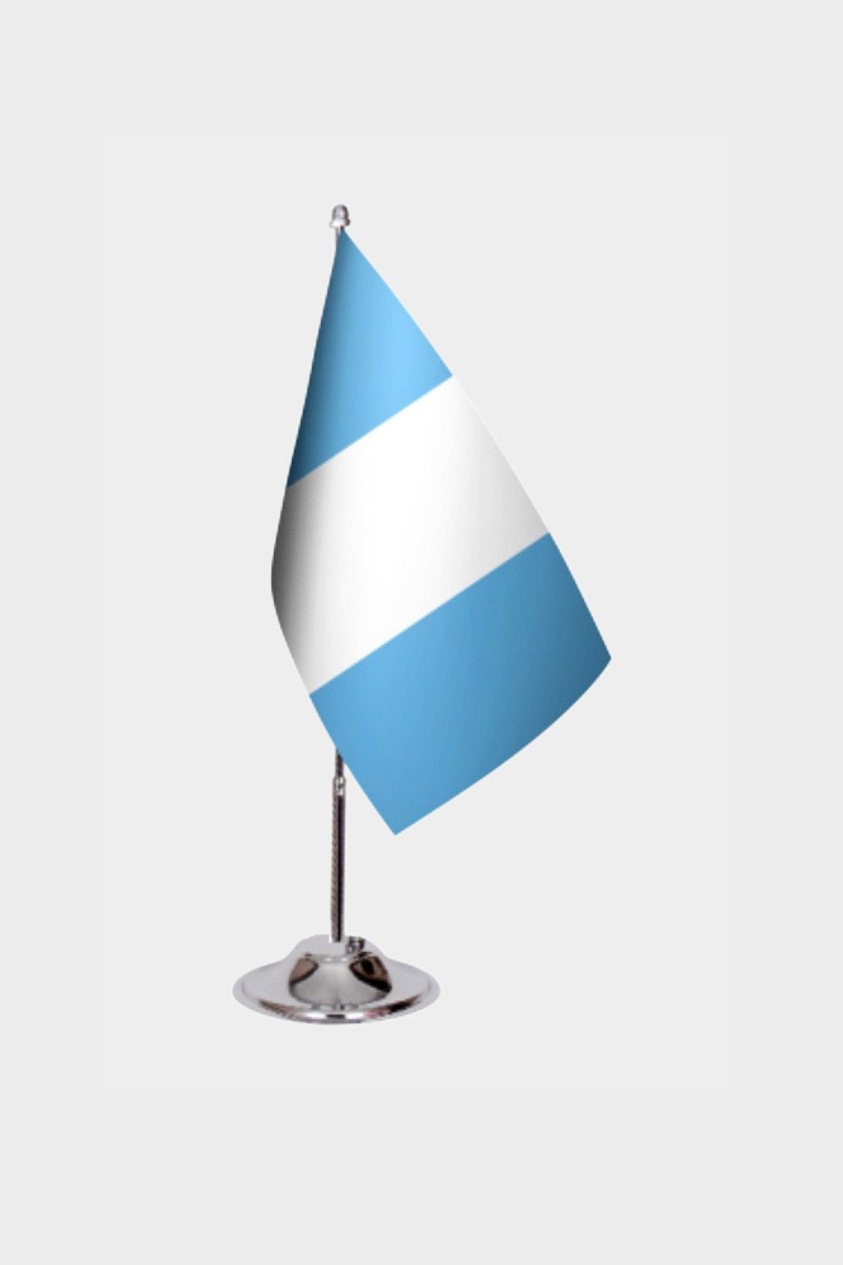 Guatemala Desk Flag - Premium Double-Layer Satin with Chrome L-Shaped Stand | Professional Quality Country Desk Flag for Government Offices and Institutions