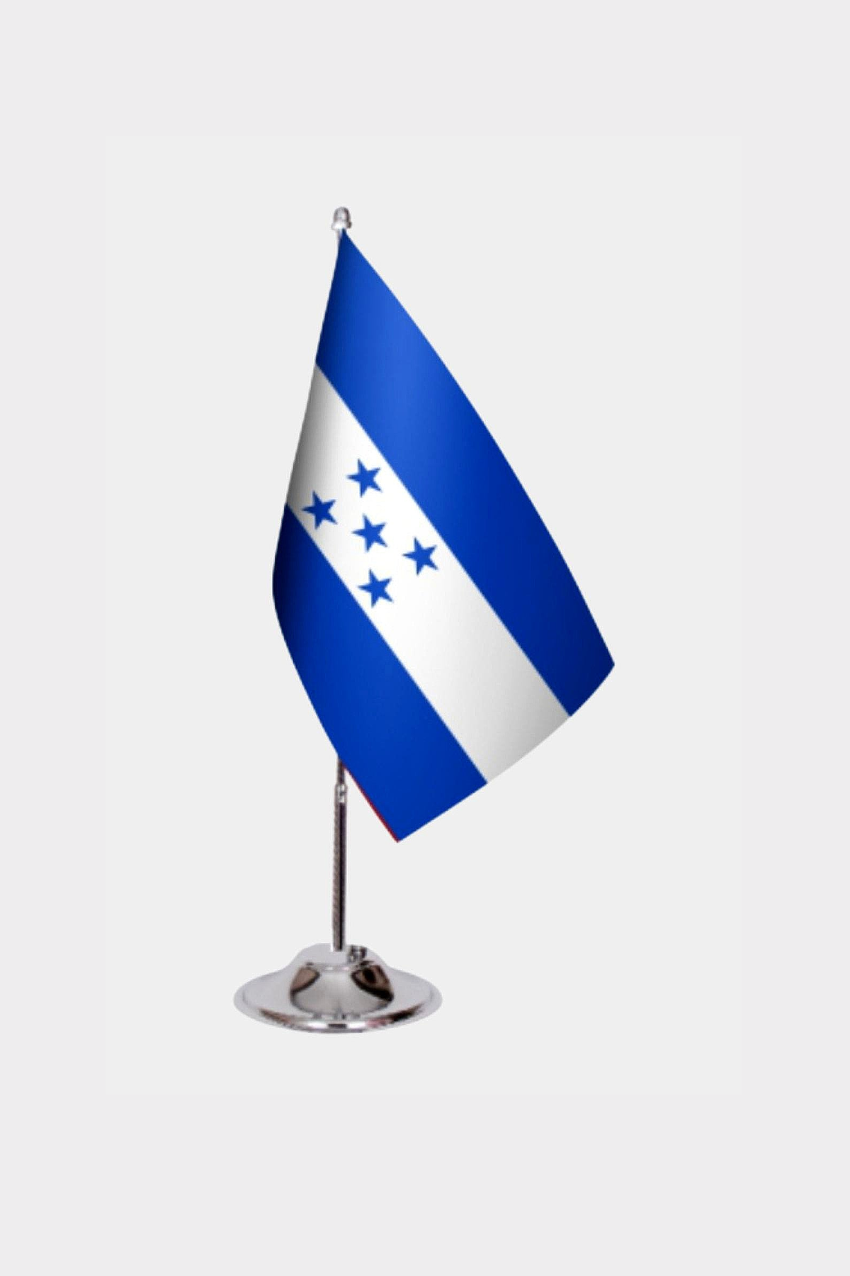 Honduras Desk Flag - Premium Double-Layer Satin with Chrome L-Shaped Stand | Professional Quality Country Desk Flag for Government Offices and Institutions
