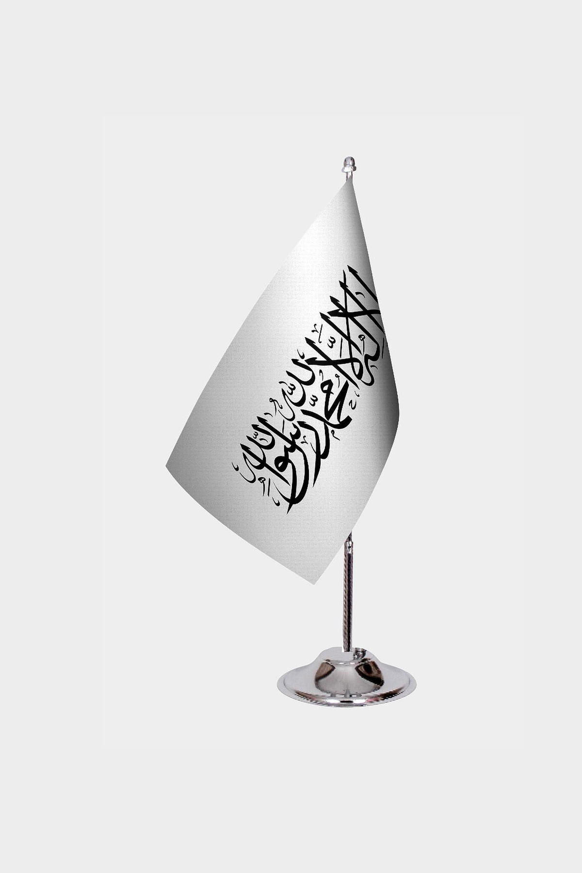 Islamic Emirate of Afghanistan Desk Flag - Premium Double-Layer Satin with Chrome L-Shaped Stand | Professional Quality Country Desk Flag for Government Offices and Institutions
