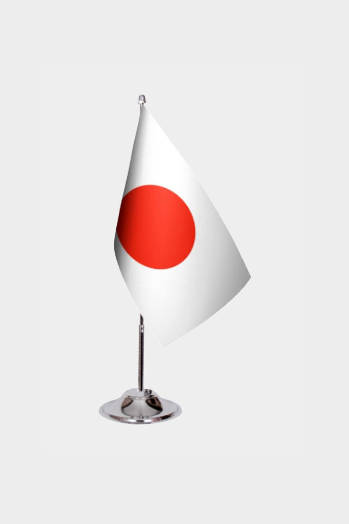 Japan Desk Flag - Premium Double-Layer Satin with Chrome L-Shaped Stand | Professional Quality Country Desk Flag for Government Offices and Institutions