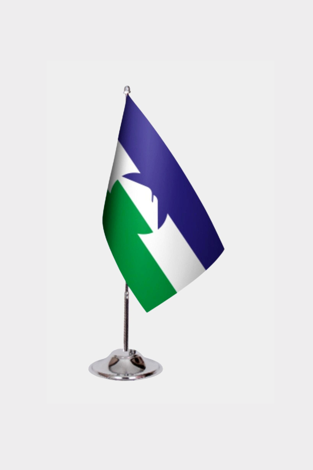 Karachay-Balkar Desk Flag - Premium Double-Layer Satin with Chrome L-Shaped Stand | Professional Quality Country Desk Flag for Government Offices and Institutions