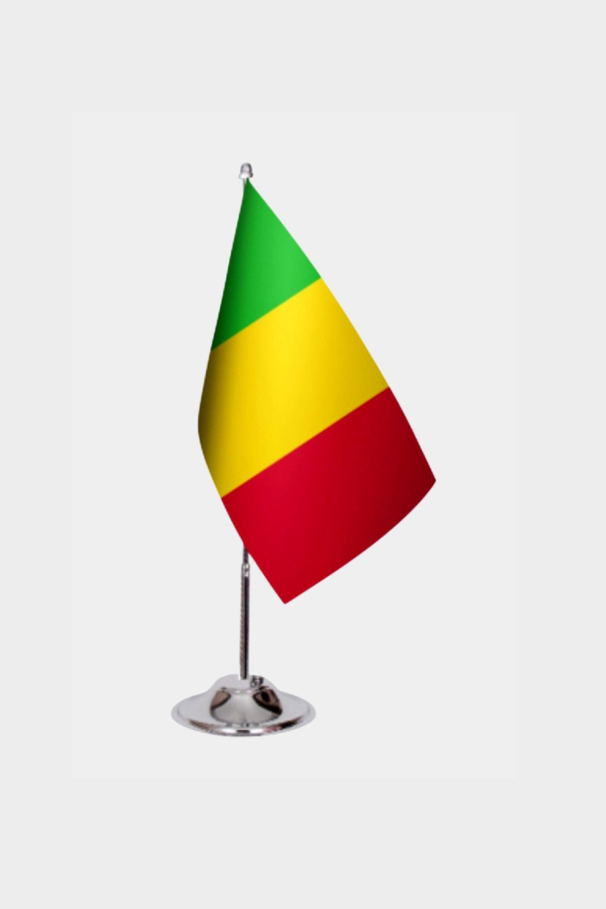 Mali Desk Flag - Premium Double-Layer Satin with Chrome L-Shaped Stand | Professional Quality Country Desk Flag for Government Offices and Institutions