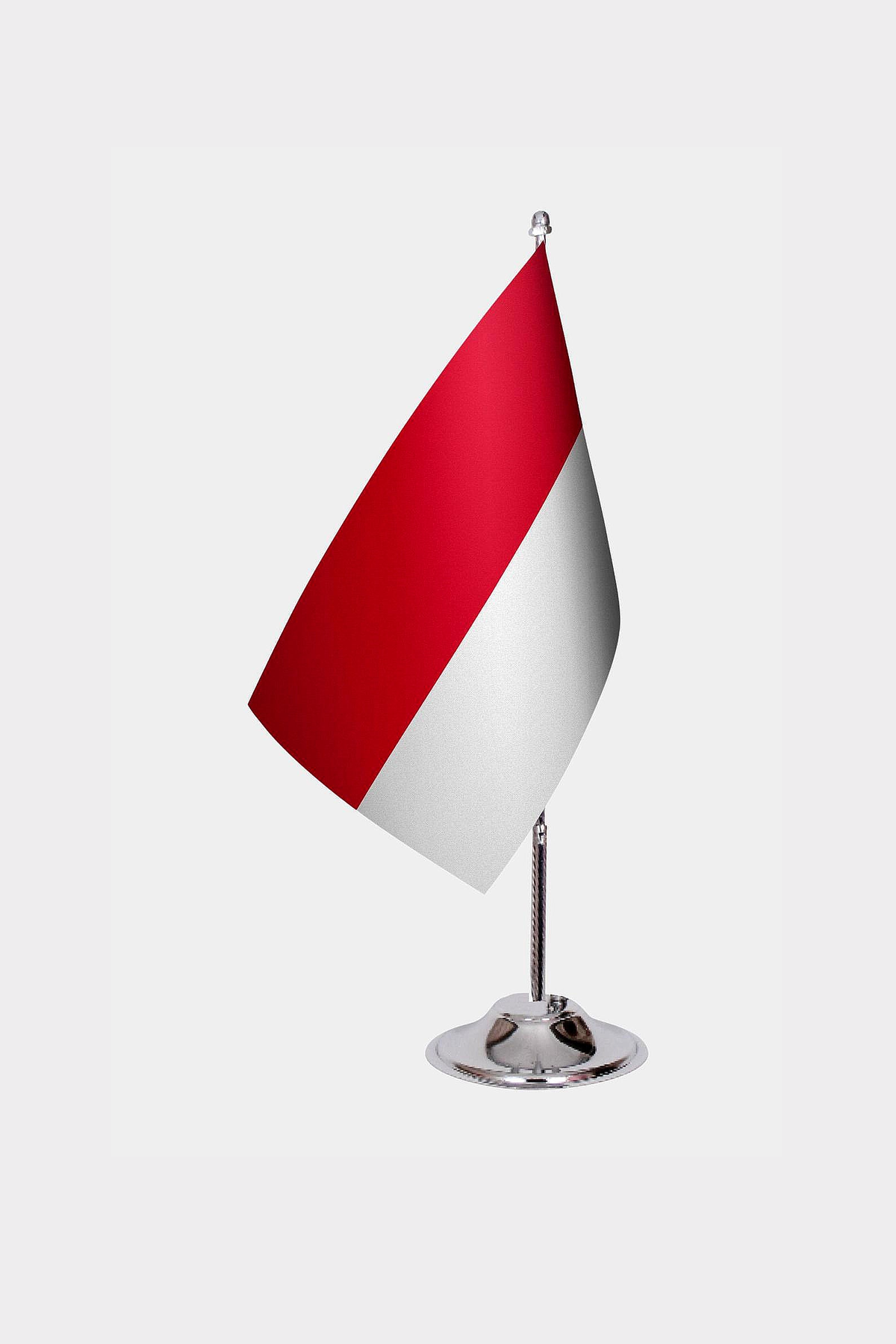 Monaco Desk Flag - Premium Double-Layer Satin with Chrome L-Shaped Stand | Professional Quality Country Desk Flag for Government Offices and Institutions