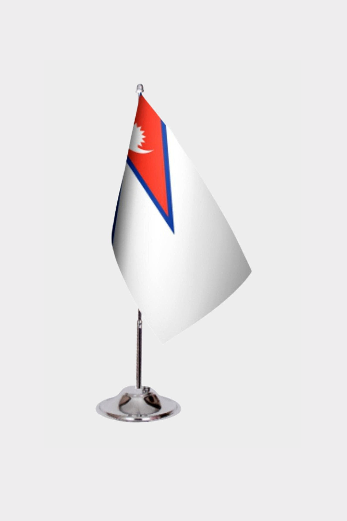 Nepal Desk Flag - Premium Double-Layer Satin with Chrome L-Shaped Stand | Professional Quality Country Desk Flag for Government Offices and Institutions