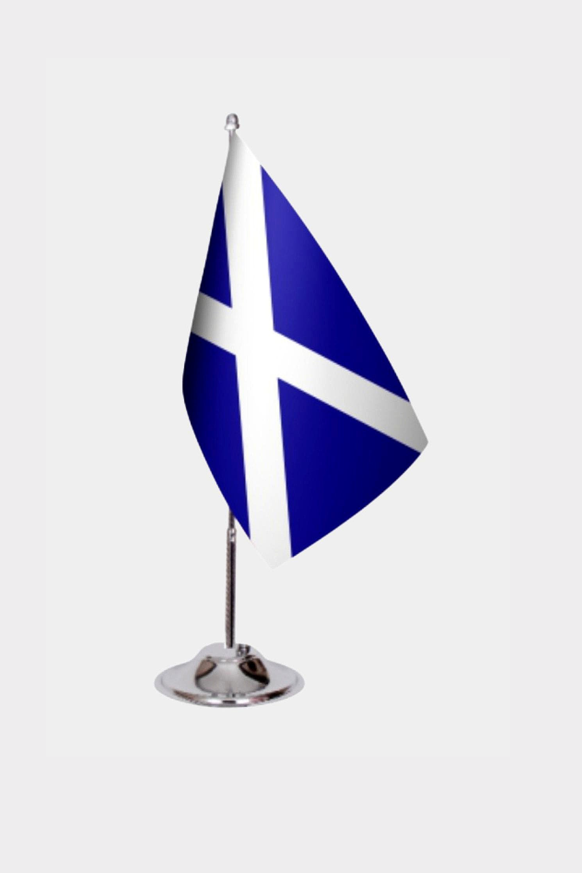 Scotland Desk Flag - Premium Double-Layer Satin with Chrome L-Shaped Stand | Professional Quality Country Desk Flag for Government Offices and Institutions