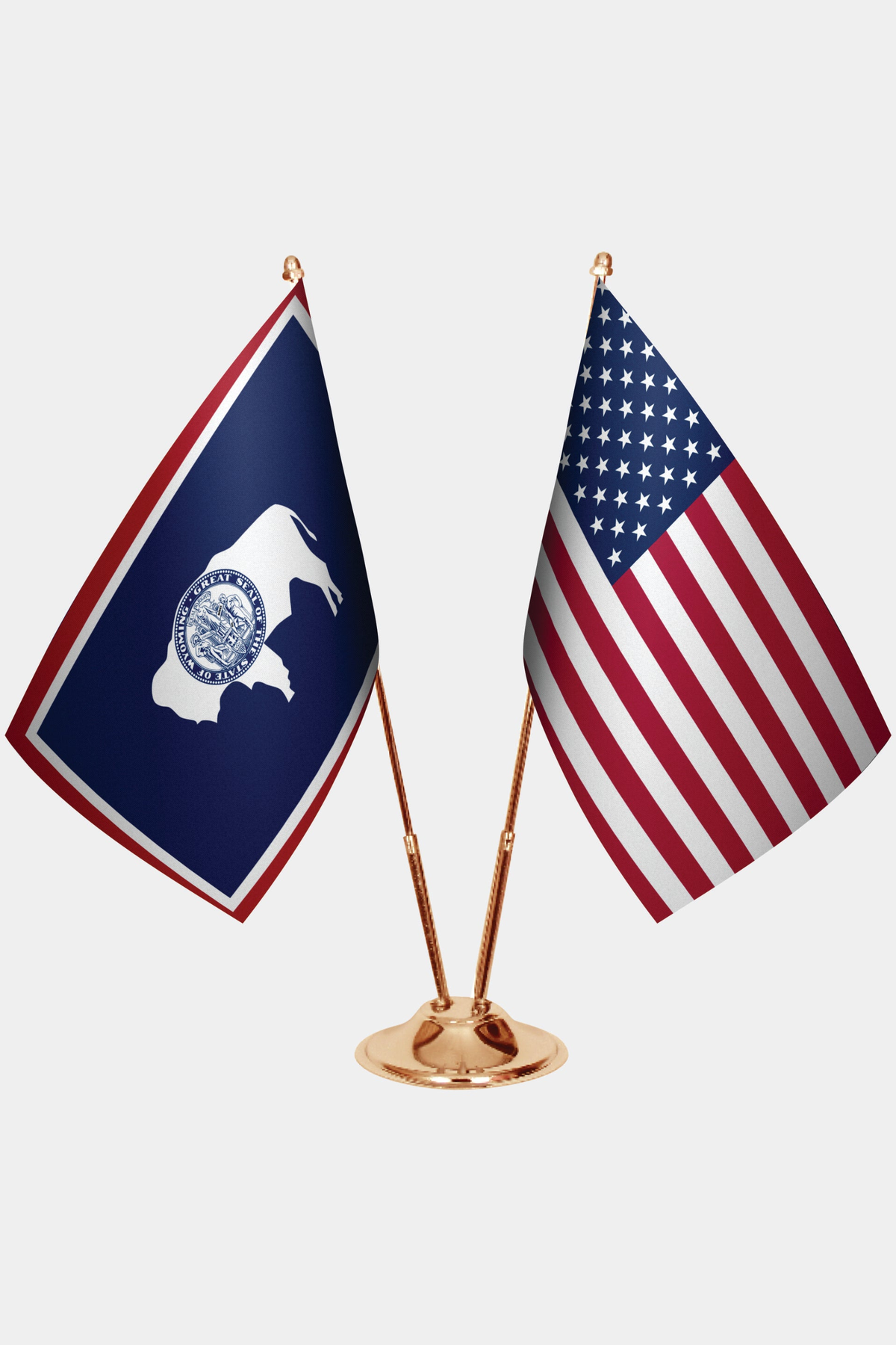 Wyoming ve ABD Masa Bayrağı Seti