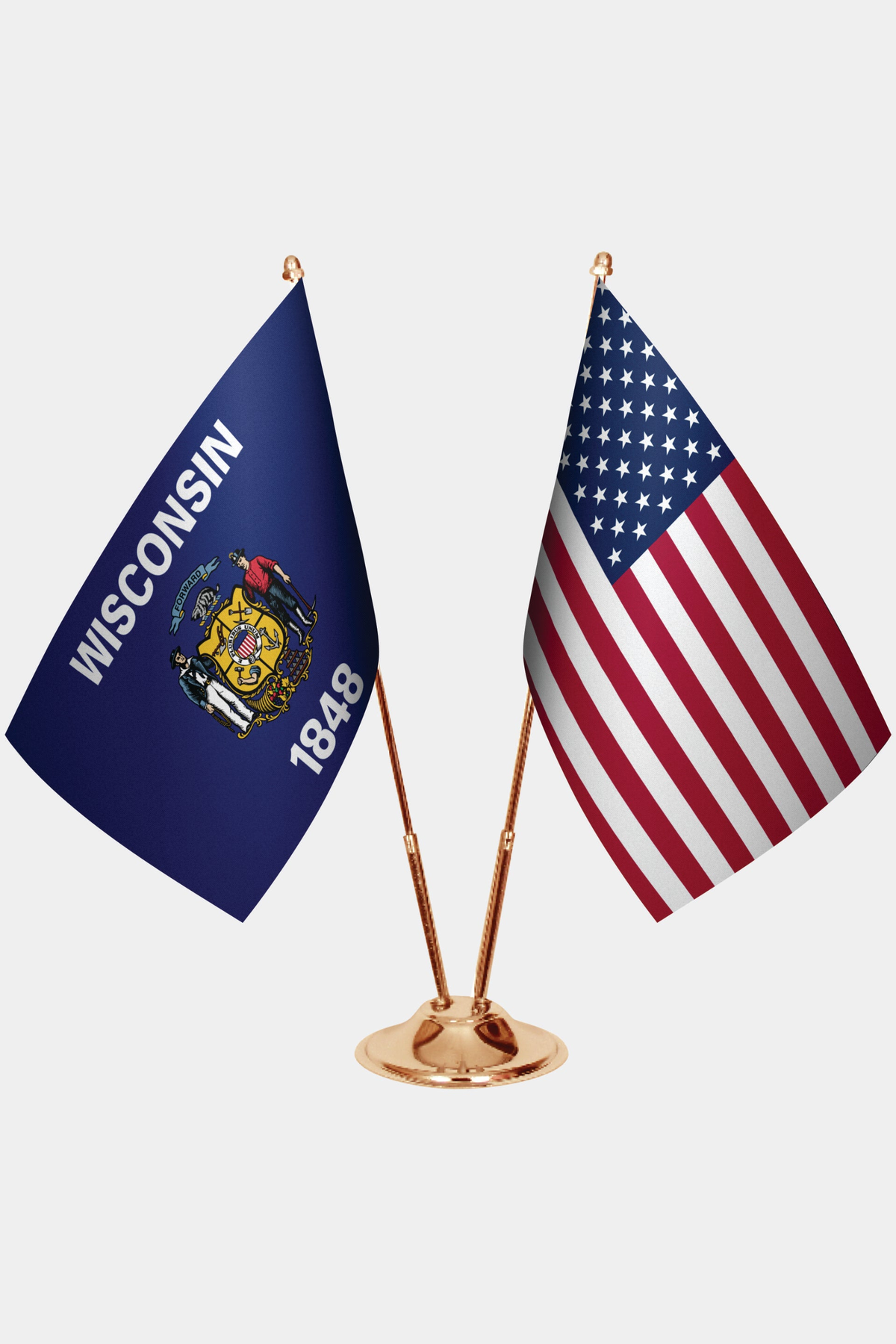 Wisconsin ve ABD Masa Bayrağı Seti