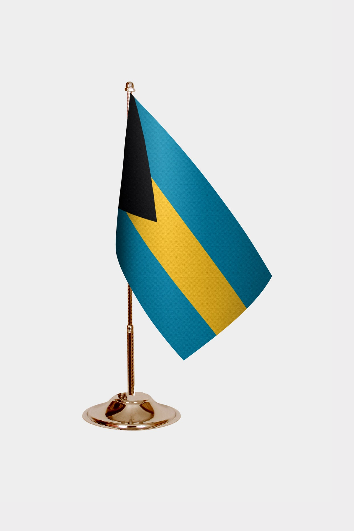 Bahama Gold Desk Flag - Premium Metal Stand