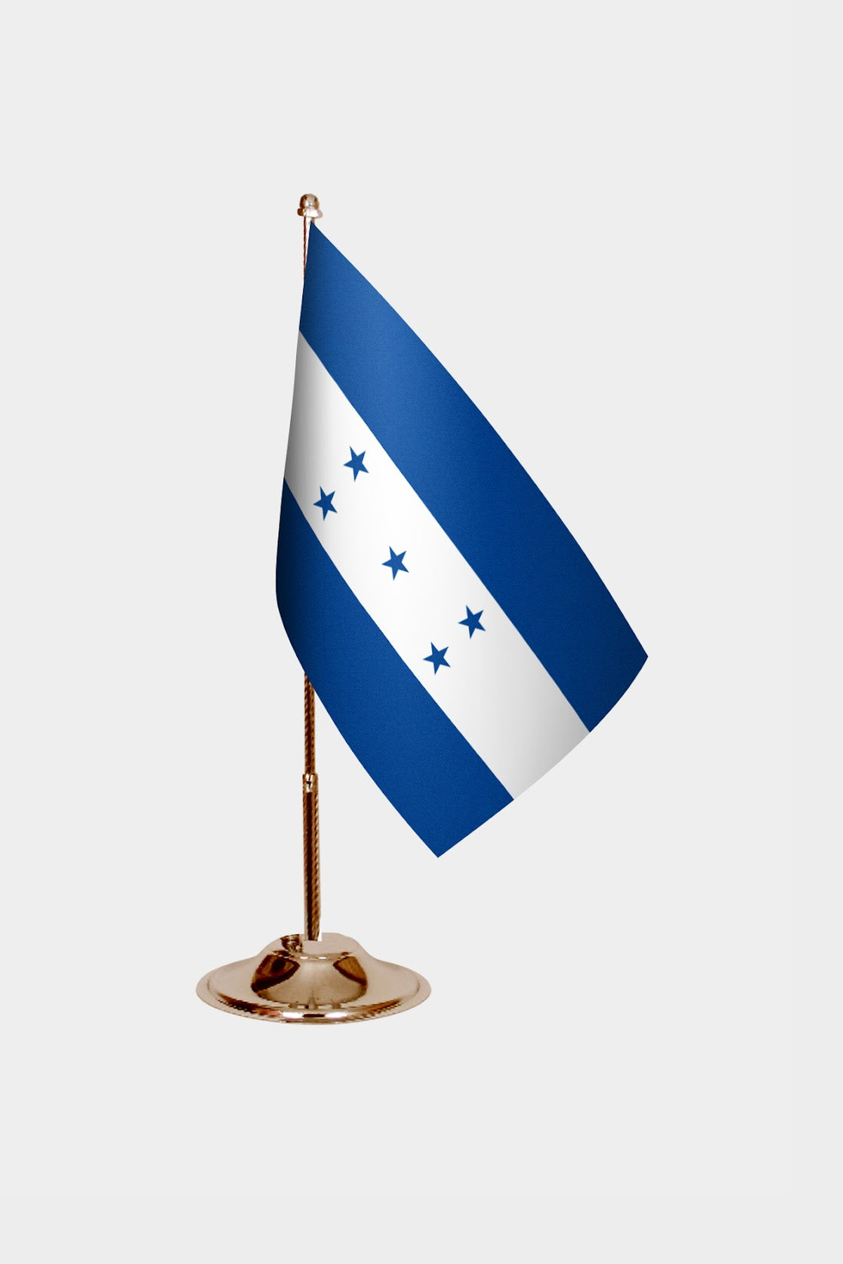 Honduras Gold Desk Flag - Premium Metal Stand