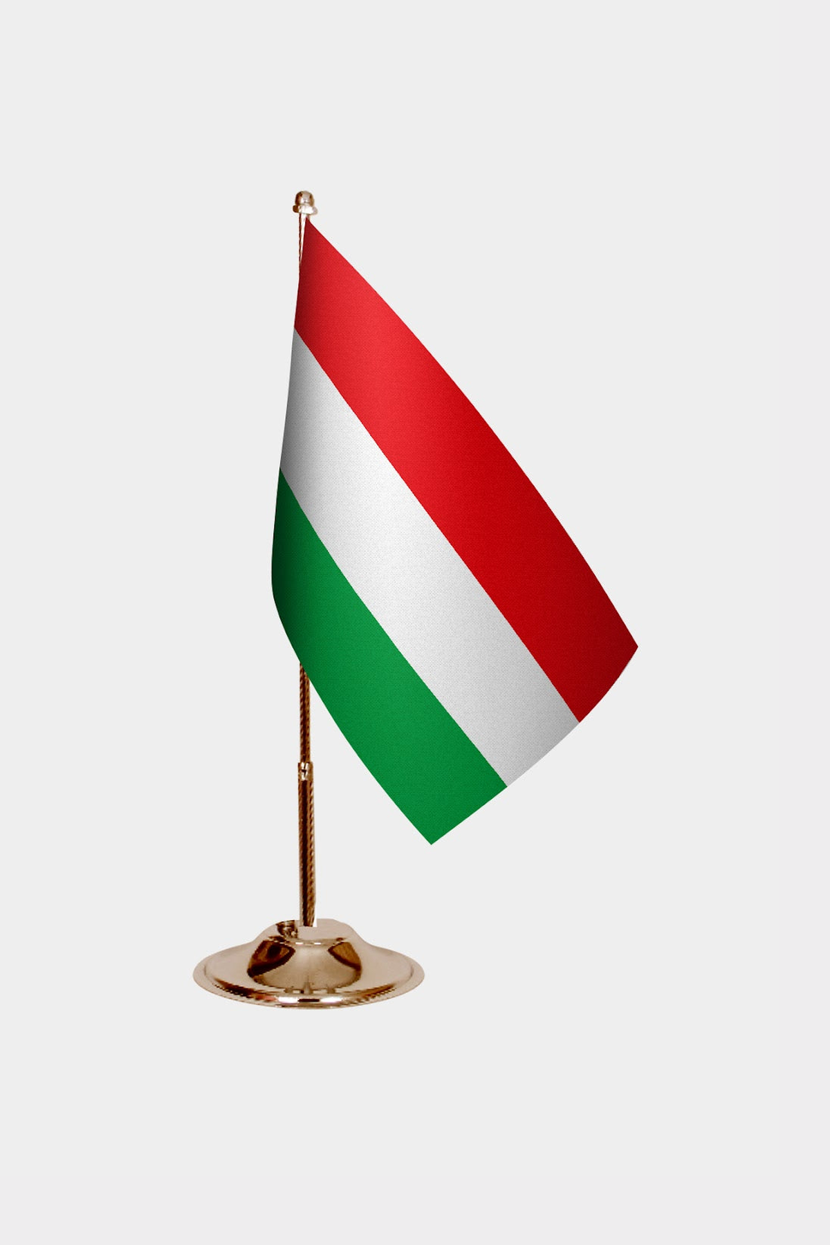 Hungary Gold Desk Flag - Premium Metal Stand