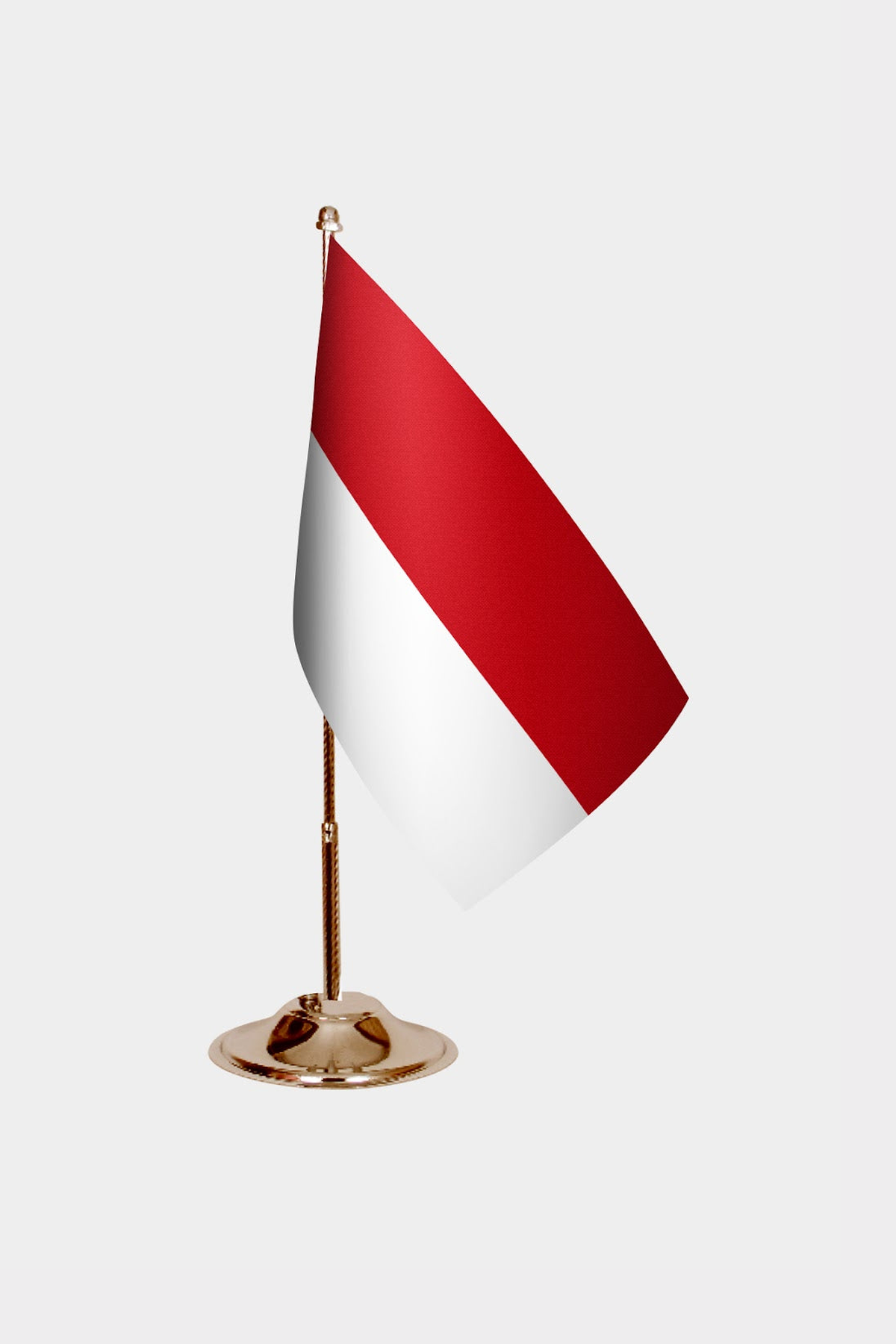 Indonesia Gold Desk Flag - Premium Metal Stand