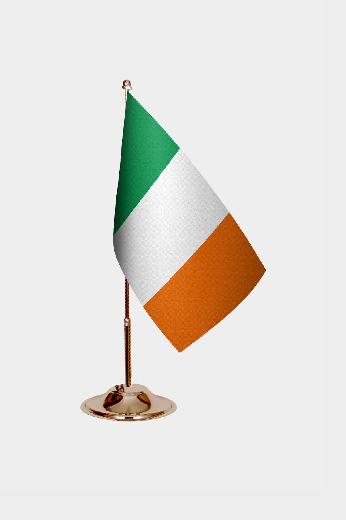 Ireland Gold Desk Flag - Premium Metal Stand