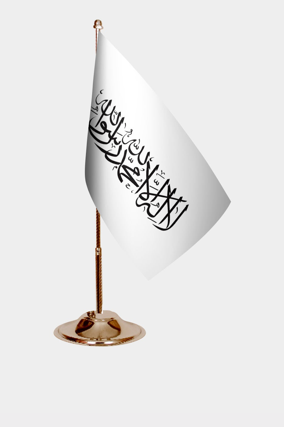 Islamic Emirate of Afghanistan Gold Desk Flag - Premium Metal Stand