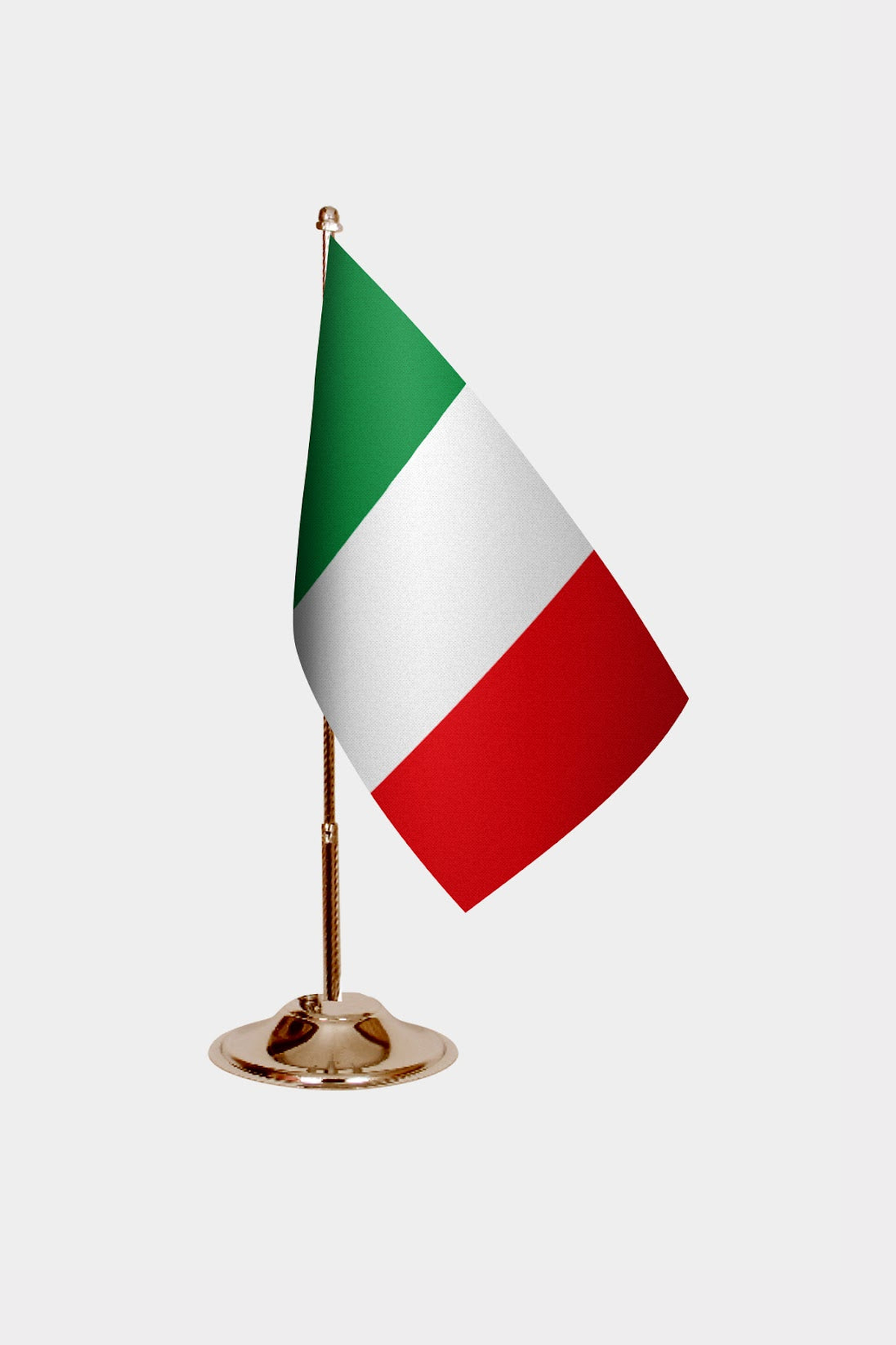 Italy Gold Desk Flag - Premium Metal Stand
