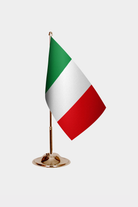 Italy Gold Desk Flag - Premium Metal Stand