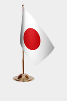 Japan Gold Desk Flag - Premium Metal Stand