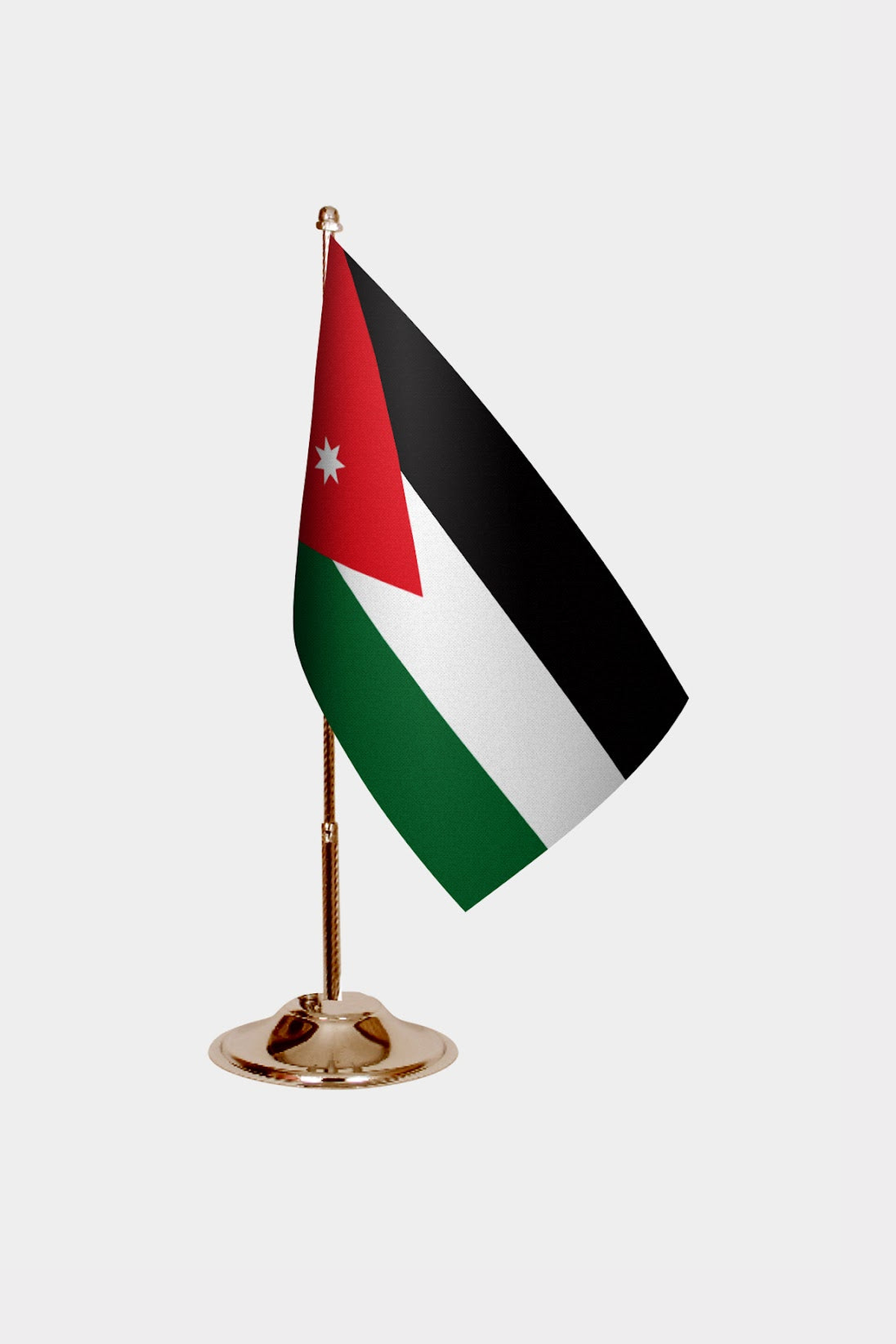 Jordan Gold Desk Flag - Premium Metal Stand