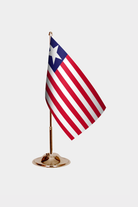 Liberia Gold Desk Flag - Premium Metal Stand