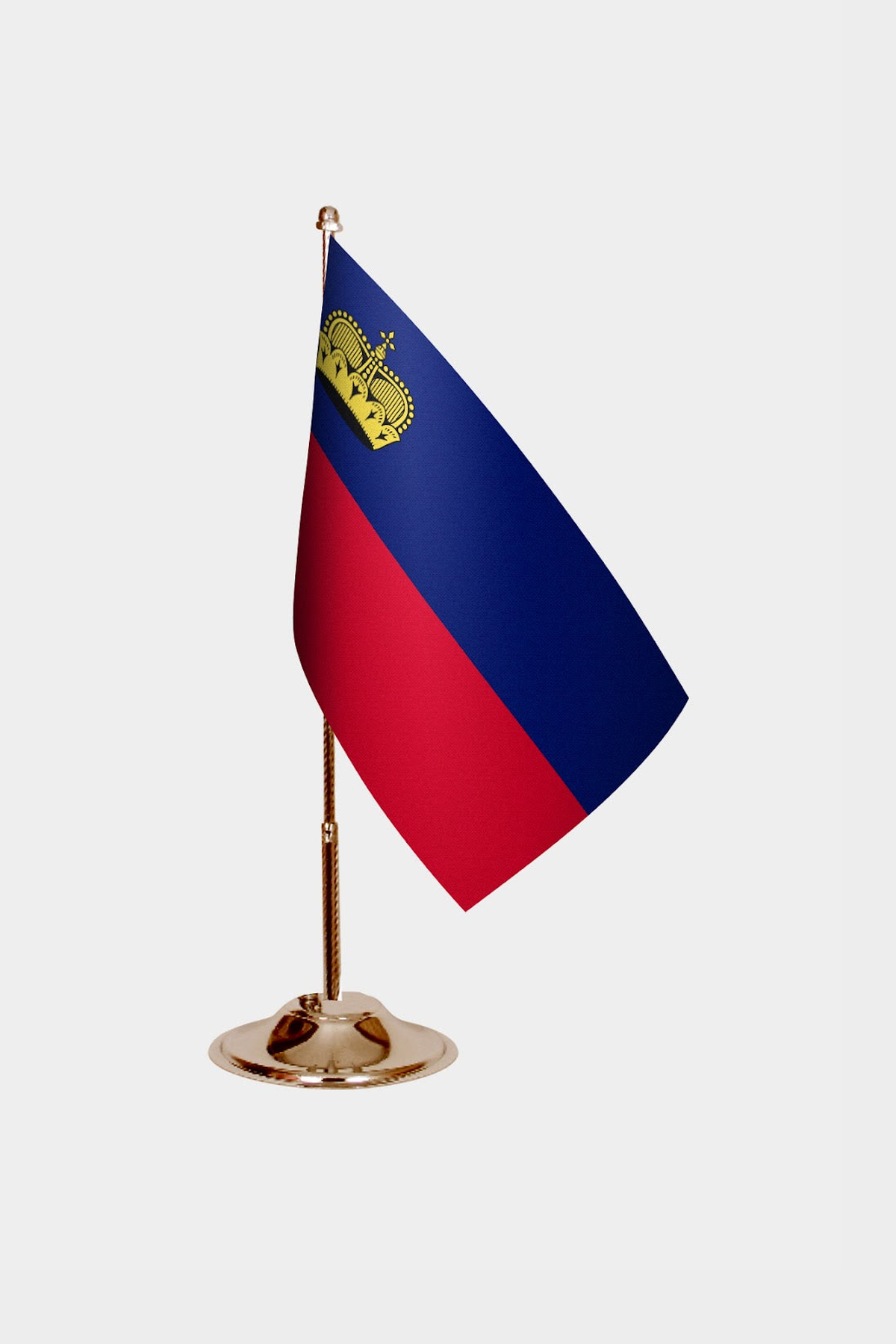 Liechtenstein Gold Desk Flag - Premium Metal Stand