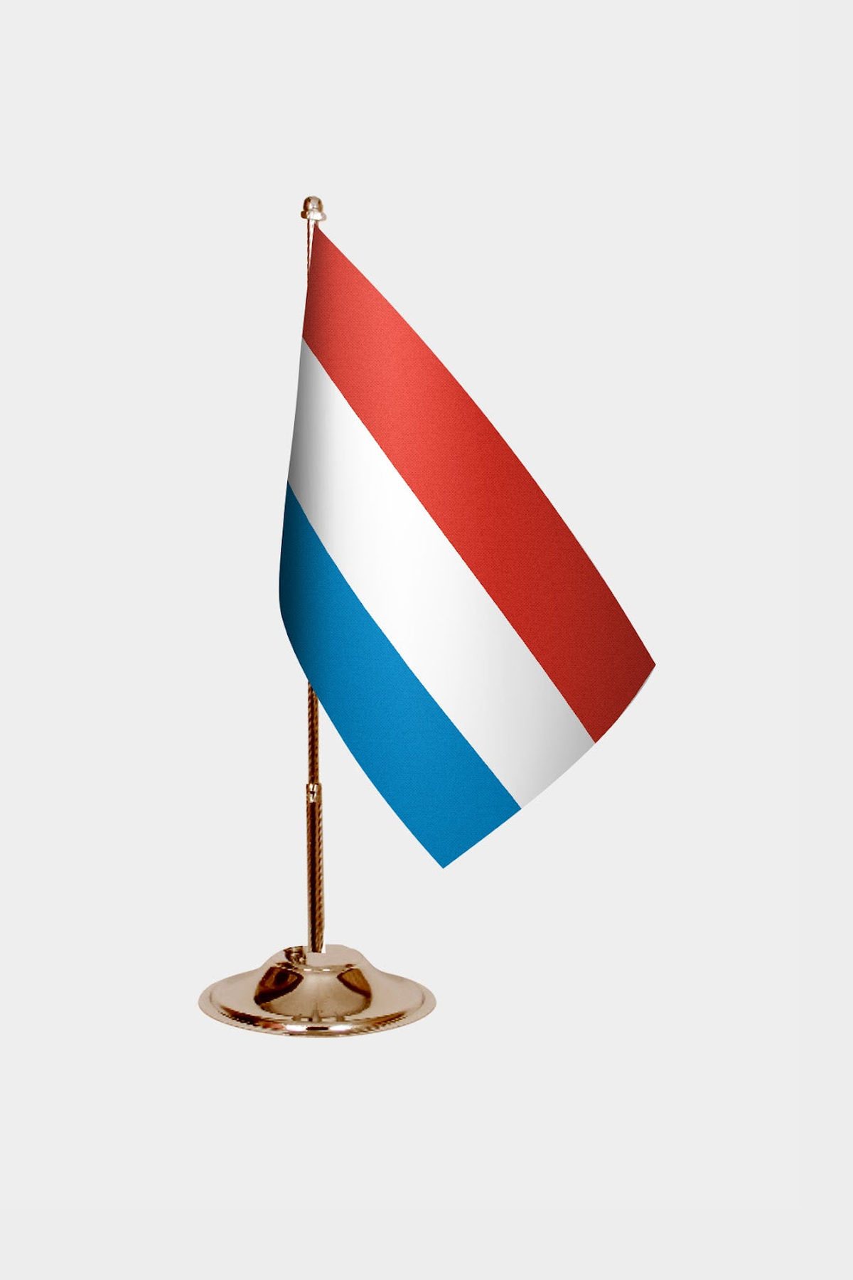 Luxembourg Gold Desk Flag - Premium Metal Stand