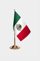 Maxican Gold Desk Flag - Premium Metal Stand