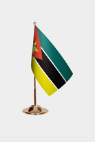Mozambique Gold Desk Flag - Premium Metal Stand