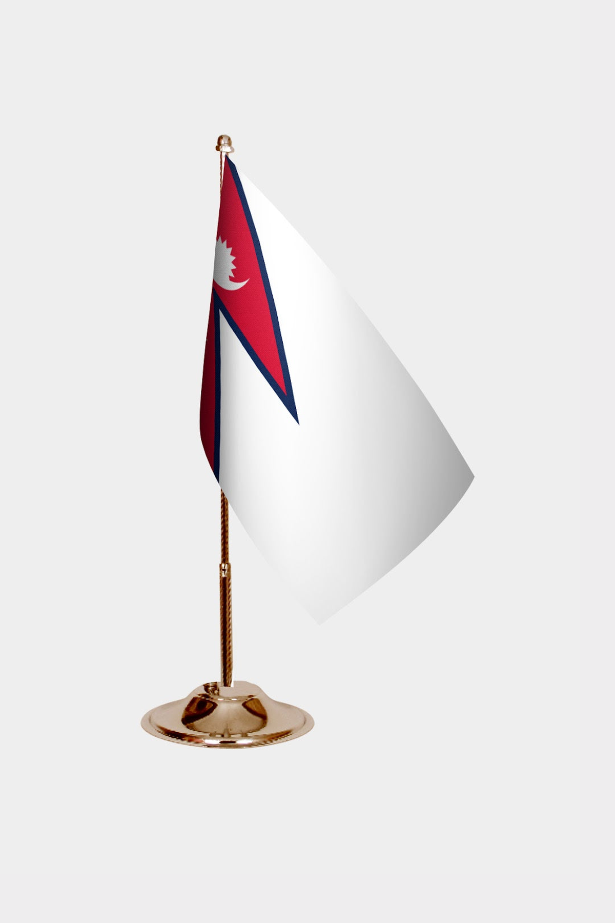 Nepal Gold Desk Flag - Premium Metal Stand