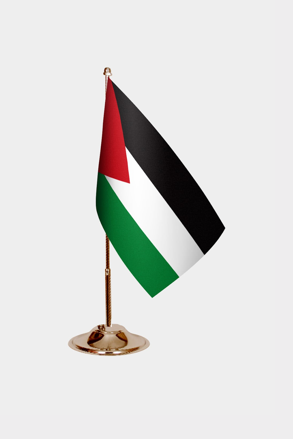 Palestine Gold Desk Flag - Premium Metal Stand