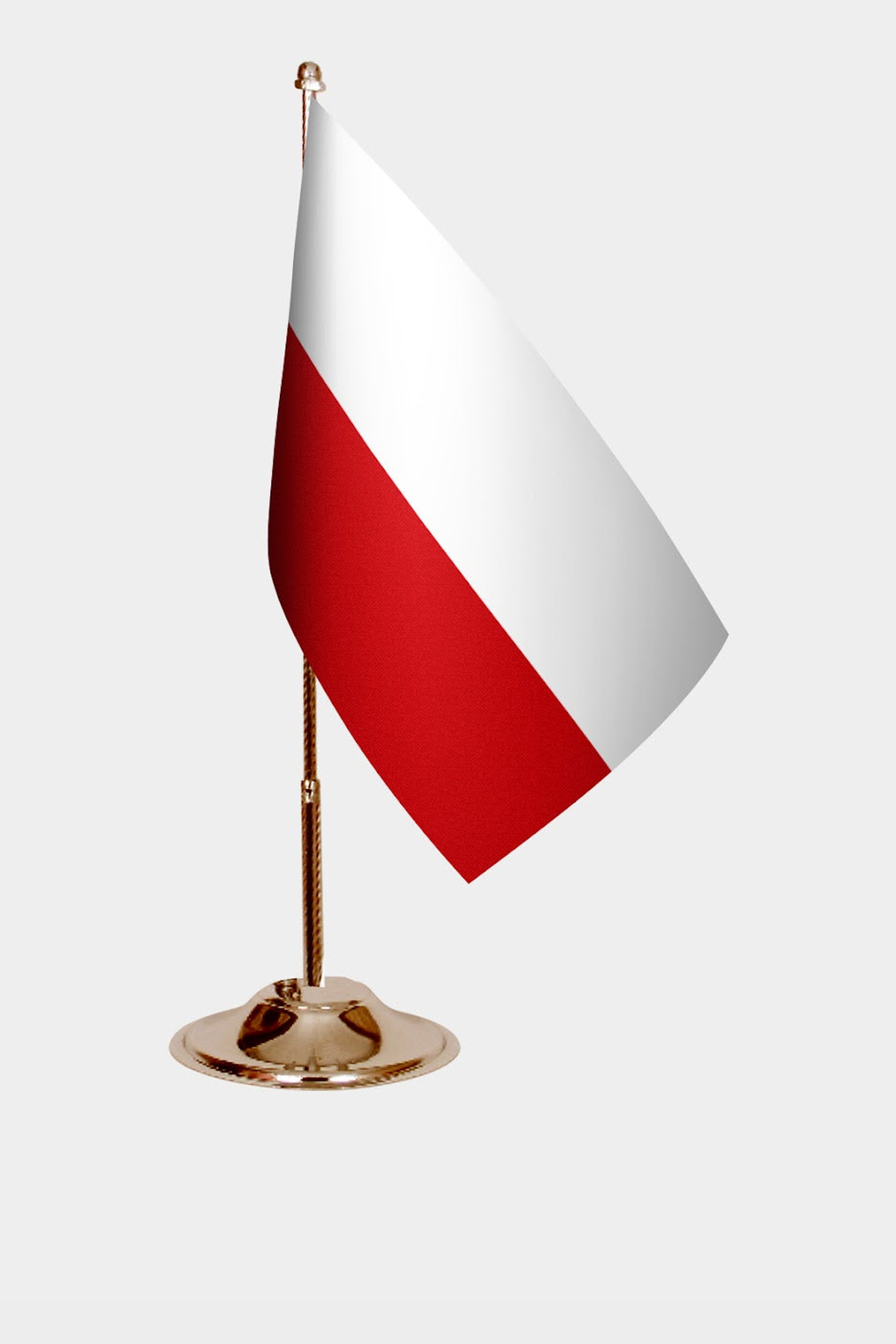 Poland Gold Desk Flag - Premium Metal Stand