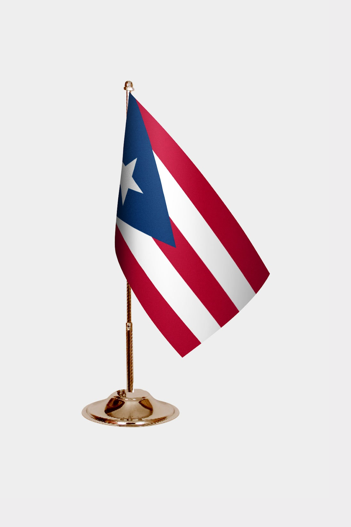 Puerto Rico Gold Desk Flag - Premium Metal Stand