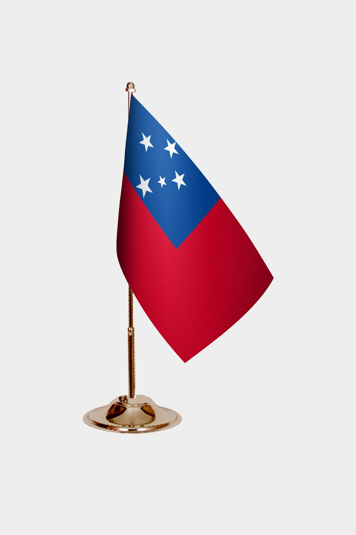 Samoa Gold Desk Flag - Premium Metal Stand