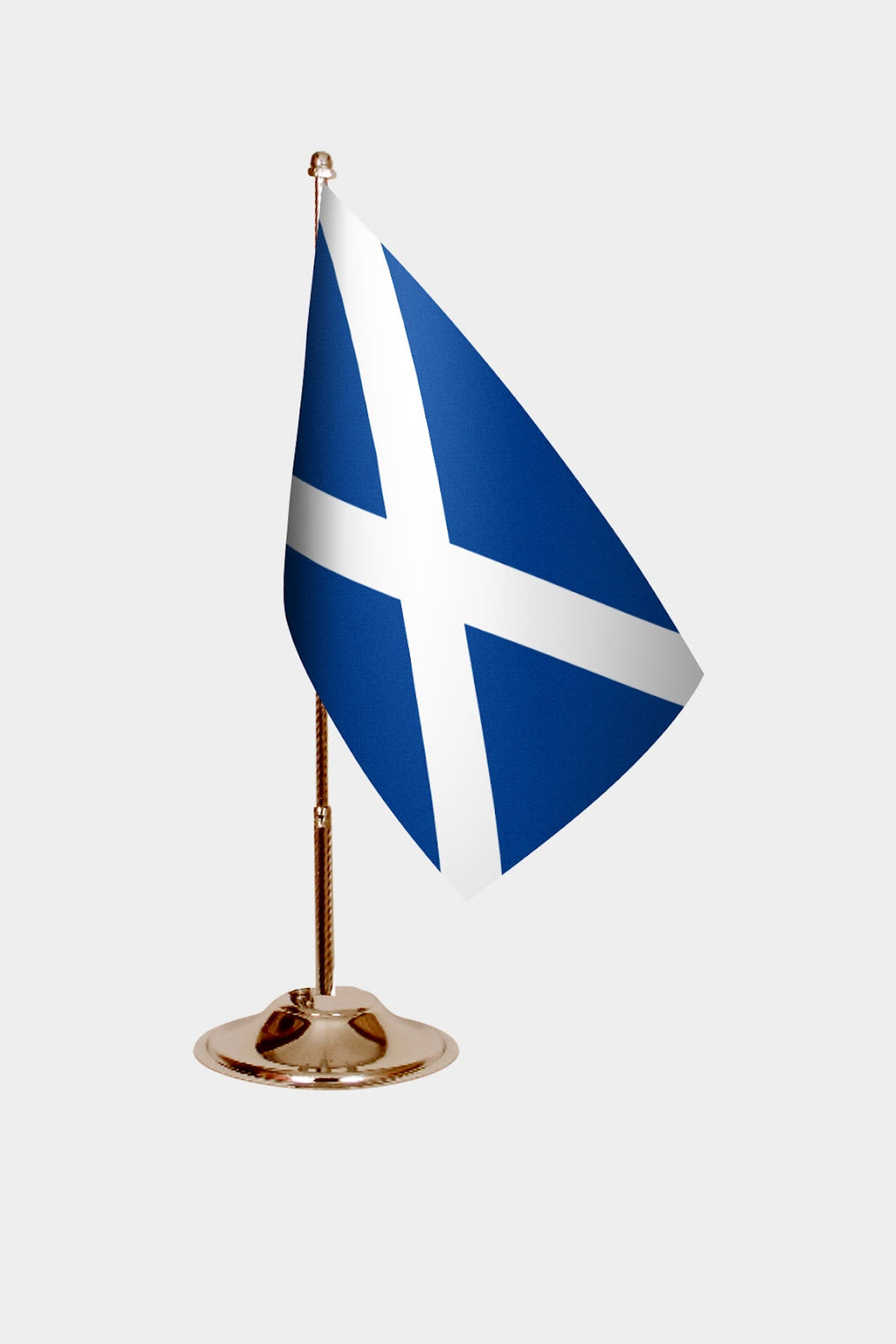 Scotland Gold Desk Flag - Premium Metal Stand