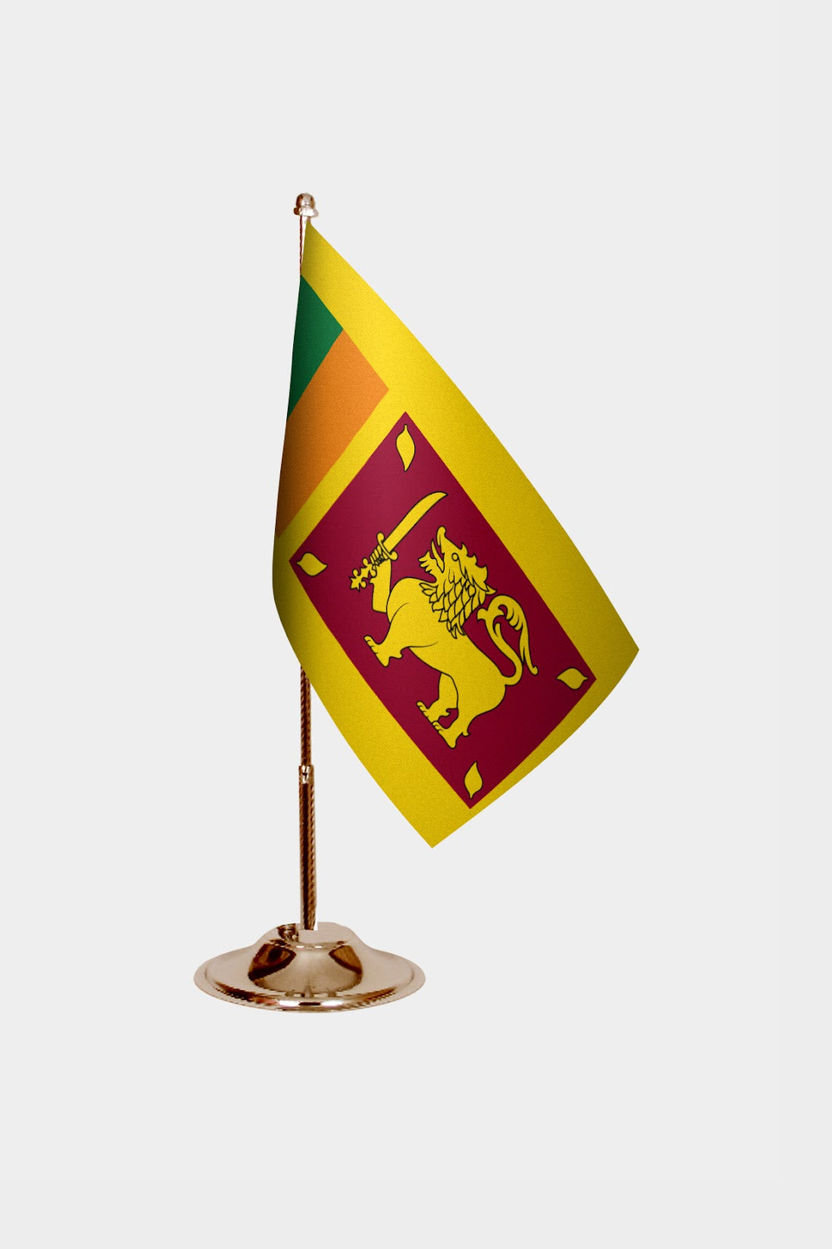 Sri Lanka Gold Desk Flag - Premium Metal Stand